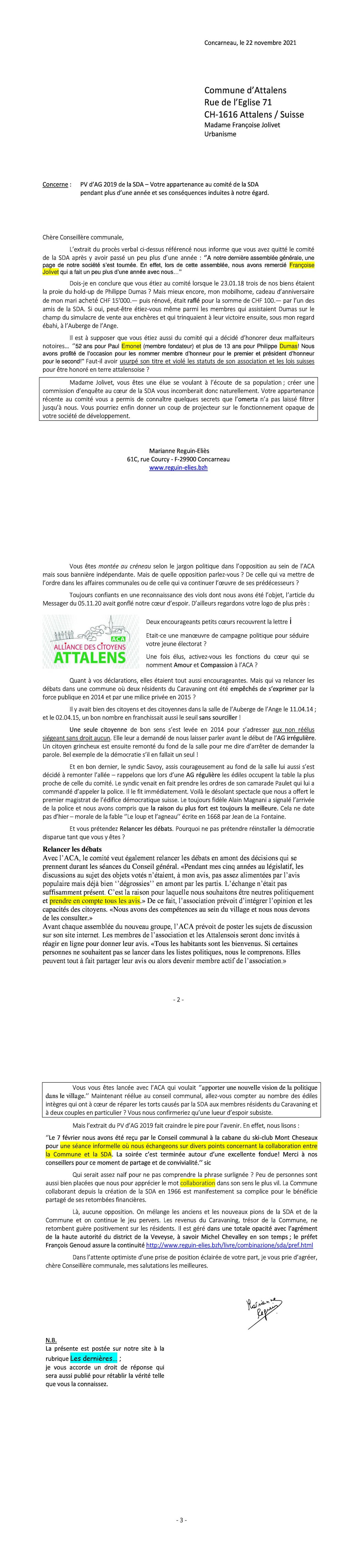 Lettre Jolivet